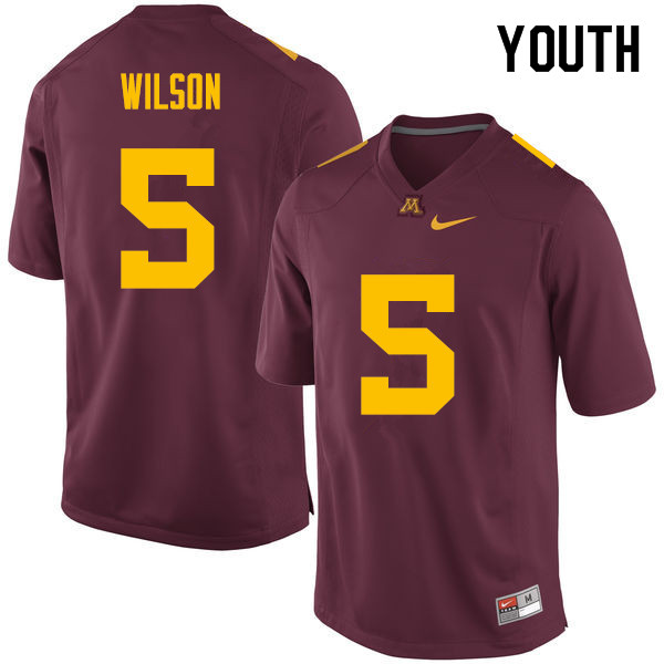Youth #5 Damien Wilson Minnesota Golden Gophers College Football Jerseys Sale-Maroon